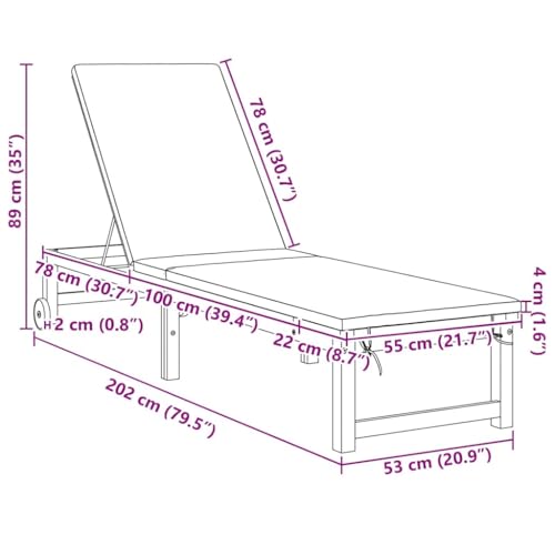 Holamys Garten-Sonnenliege 2er-Set – Massives Akazienholz