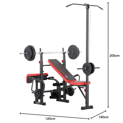 TrainHard Kraftstation – Hantelbank mit Langhantel & 25 kg Set