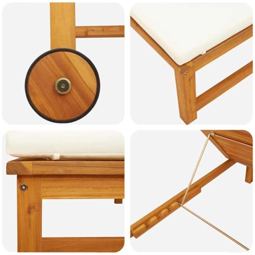 Holamys Garten-Sonnenliege 2er-Set – Massives Akazienholz