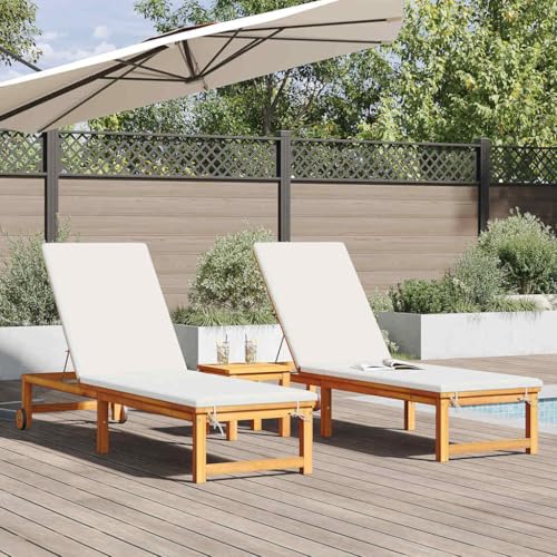 Holamys Garten-Sonnenliege 2er-Set – Massives Akazienholz