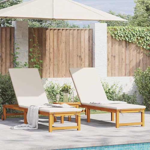 Holamys Garten-Sonnenliege 2er-Set – Massives Akazienholz