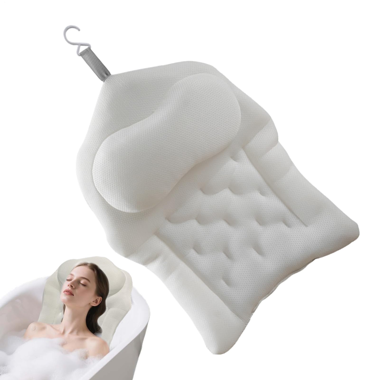 Badewannenkissen mit 4D-Nackenstütze