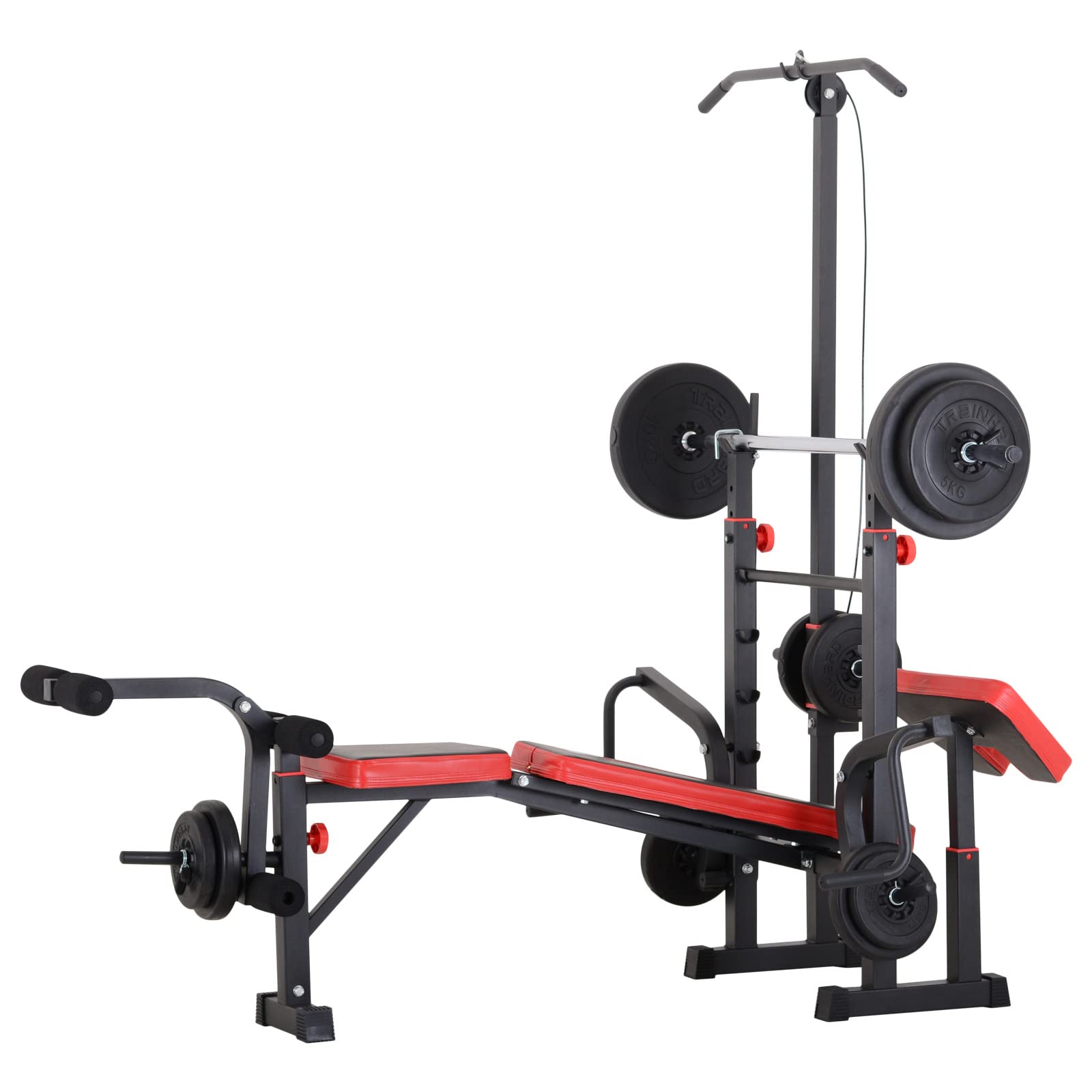 TrainHard Kraftstation – Hantelbank mit Langhantel & 25 kg Set