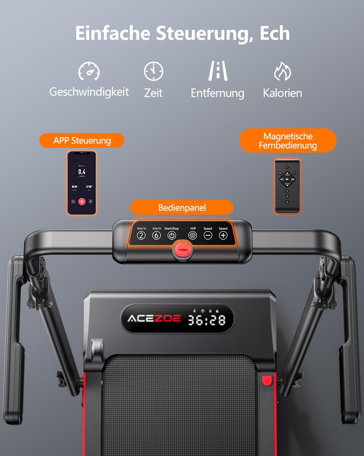 Laufband 6-in-1 Walking Pad klappbar – 12 km/h, 2.5 HP, 136 kg