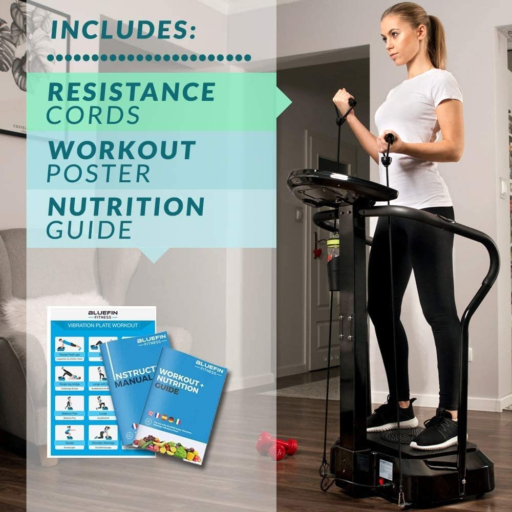 Bluefin Vibrationsplatte Pro – Leise Motoren, Lautsprecher, Schwarz