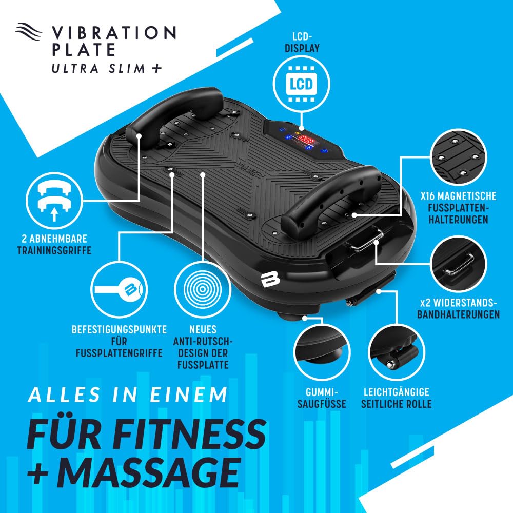 Bluefin Ultra Slim Plus Vibrationsplatte – Kompaktes Fitnessgerät