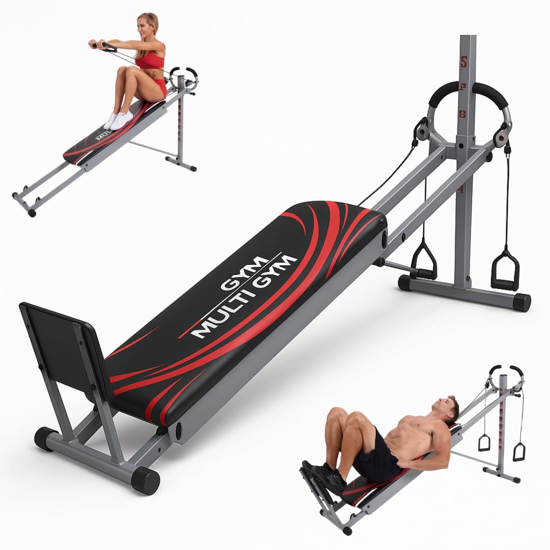 GYMFORM Multigym Heimtrainer – Kraftstation mit Seilzug & Beinzubehör