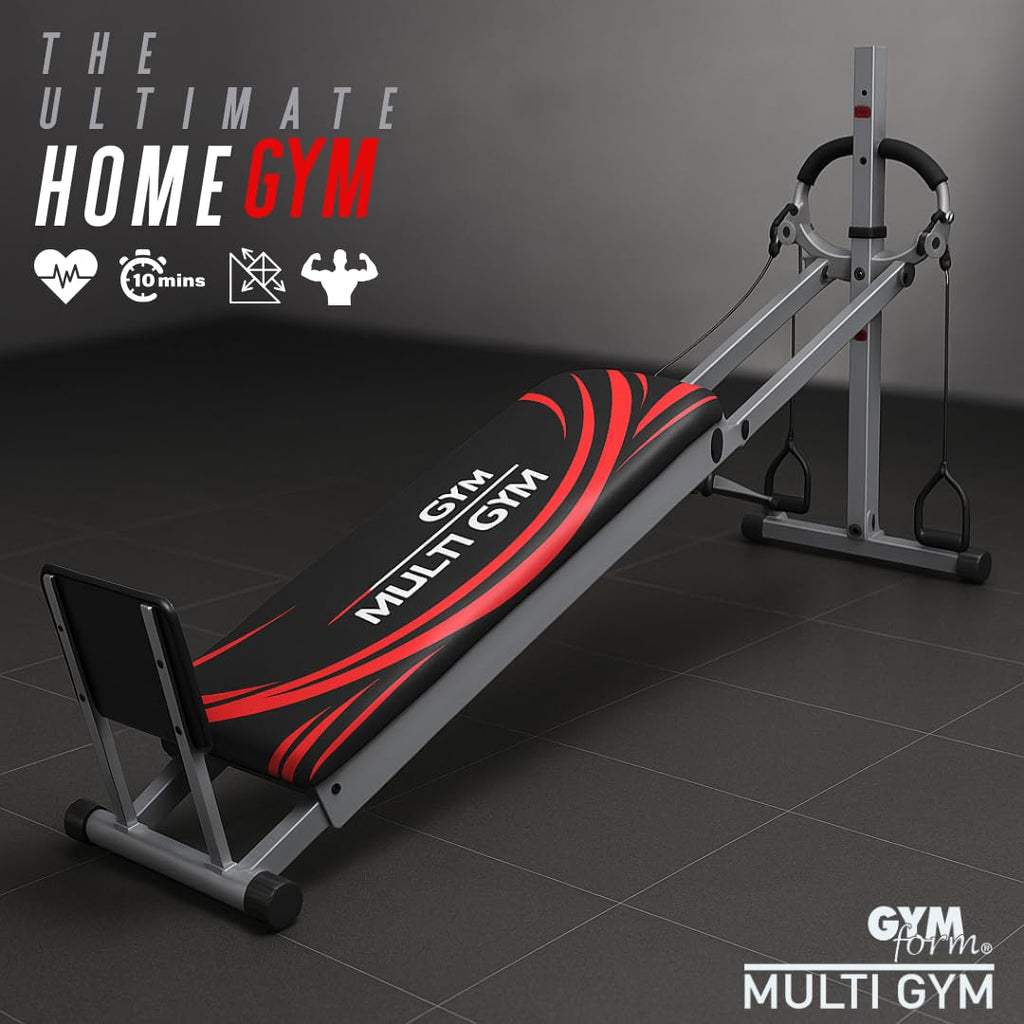 GYMFORM Multigym Heimtrainer – Kraftstation mit Seilzug & Beinzubehör