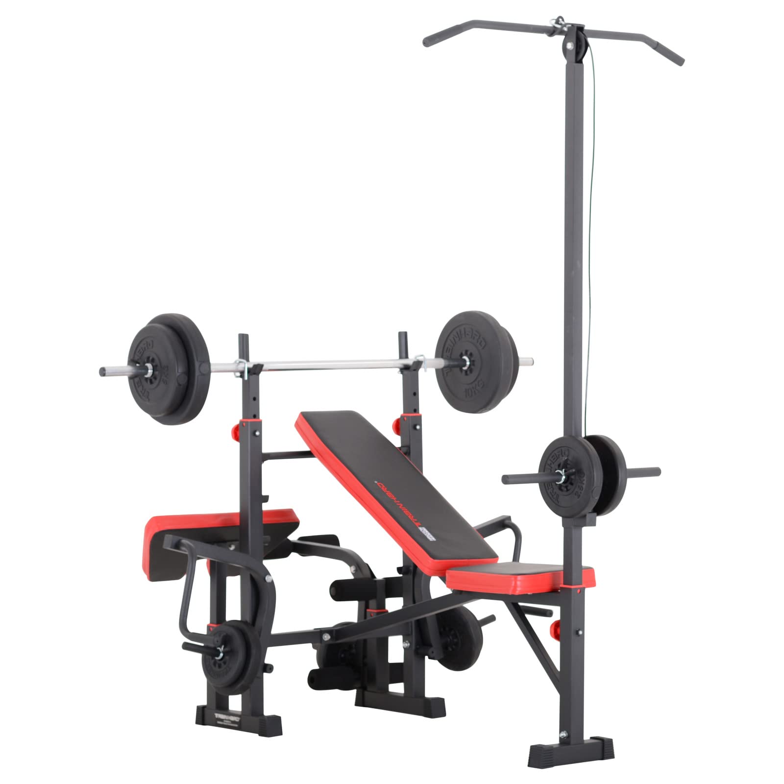 TrainHard Kraftstation – Hantelbank mit Langhantel & 25 kg Set