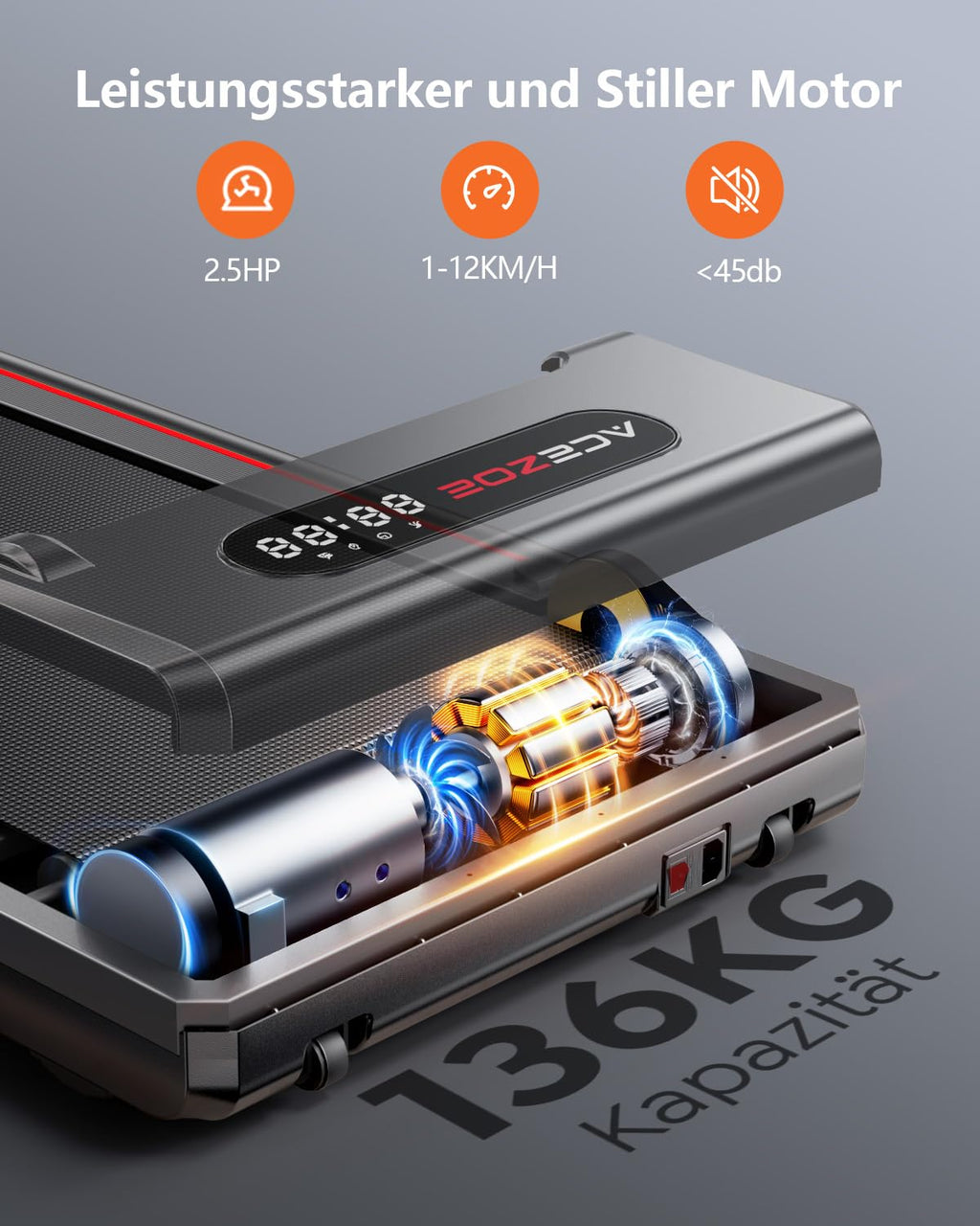 Laufband 6-in-1 Walking Pad klappbar – 12 km/h, 2.5 HP, 136 kg