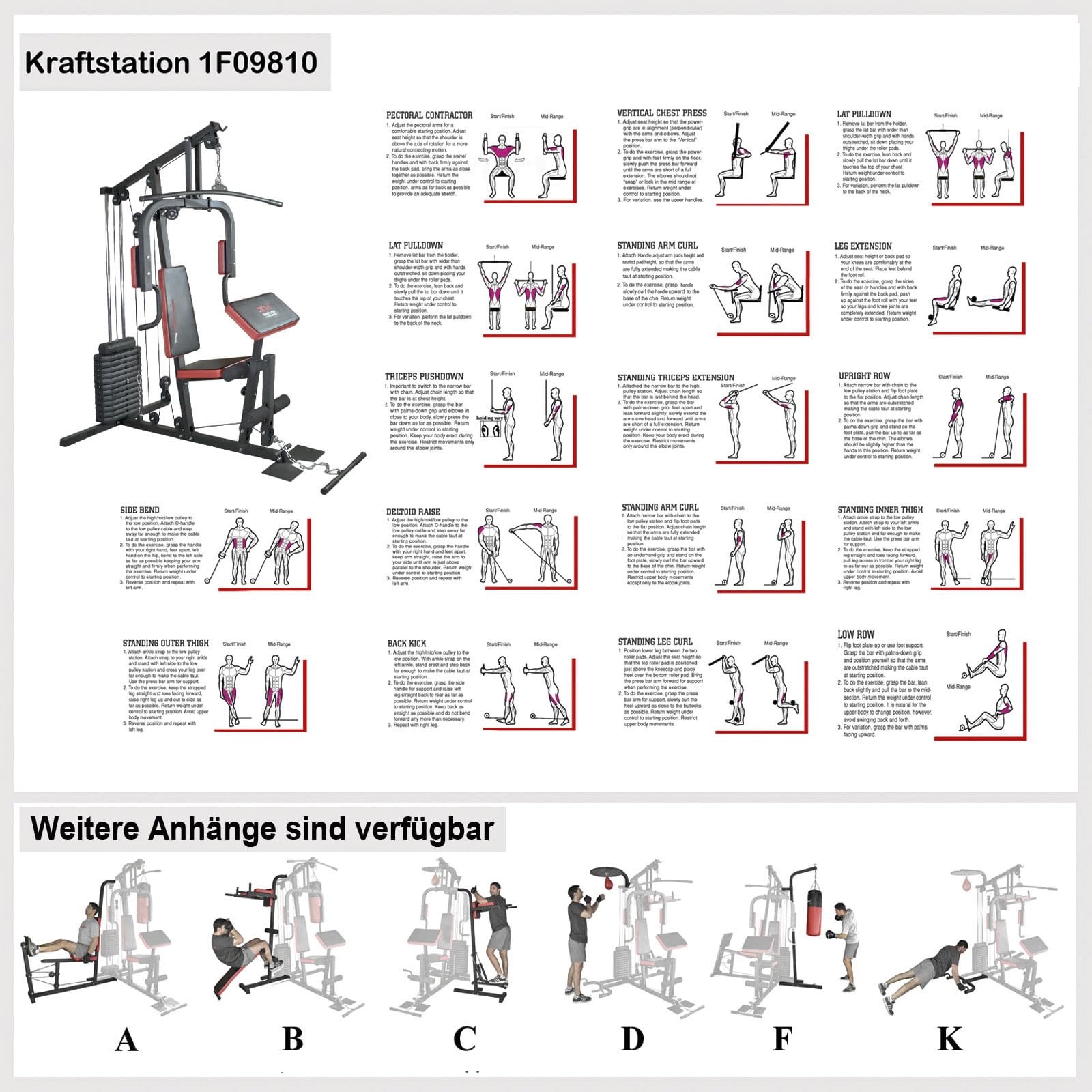 Hansson Sports Kraftstation – Multistation Home Gym mit 65 kg Gewichten