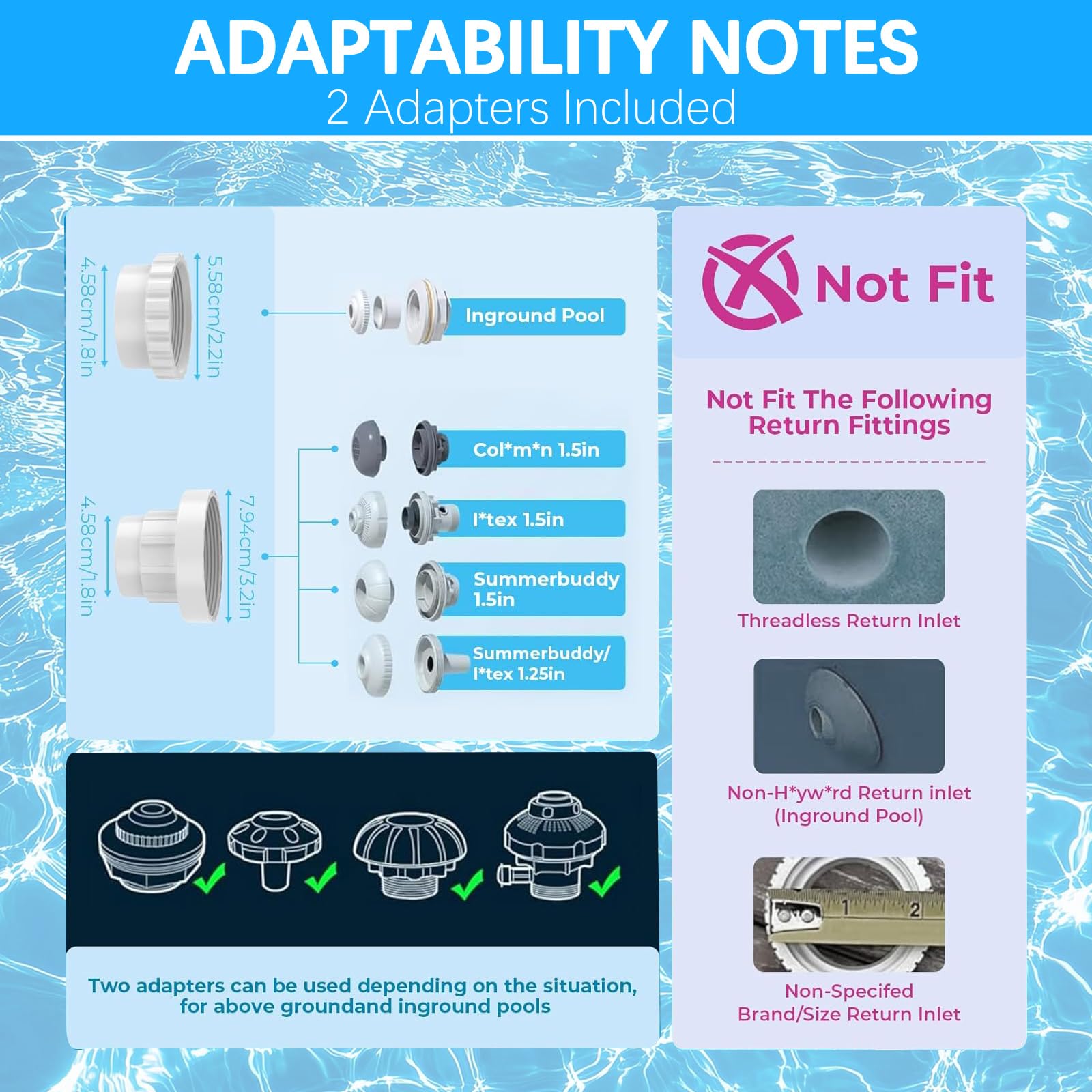 Verstellbarer Pool-Wasserfall mit 5 Düsen