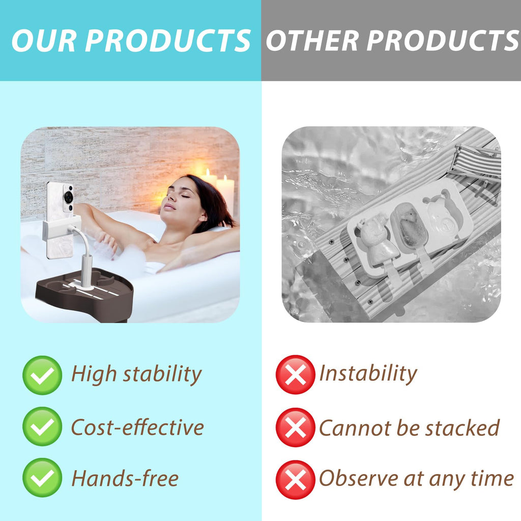 3-in-1 Whirlpool-Tablett mit Getränke- und Handyhalter