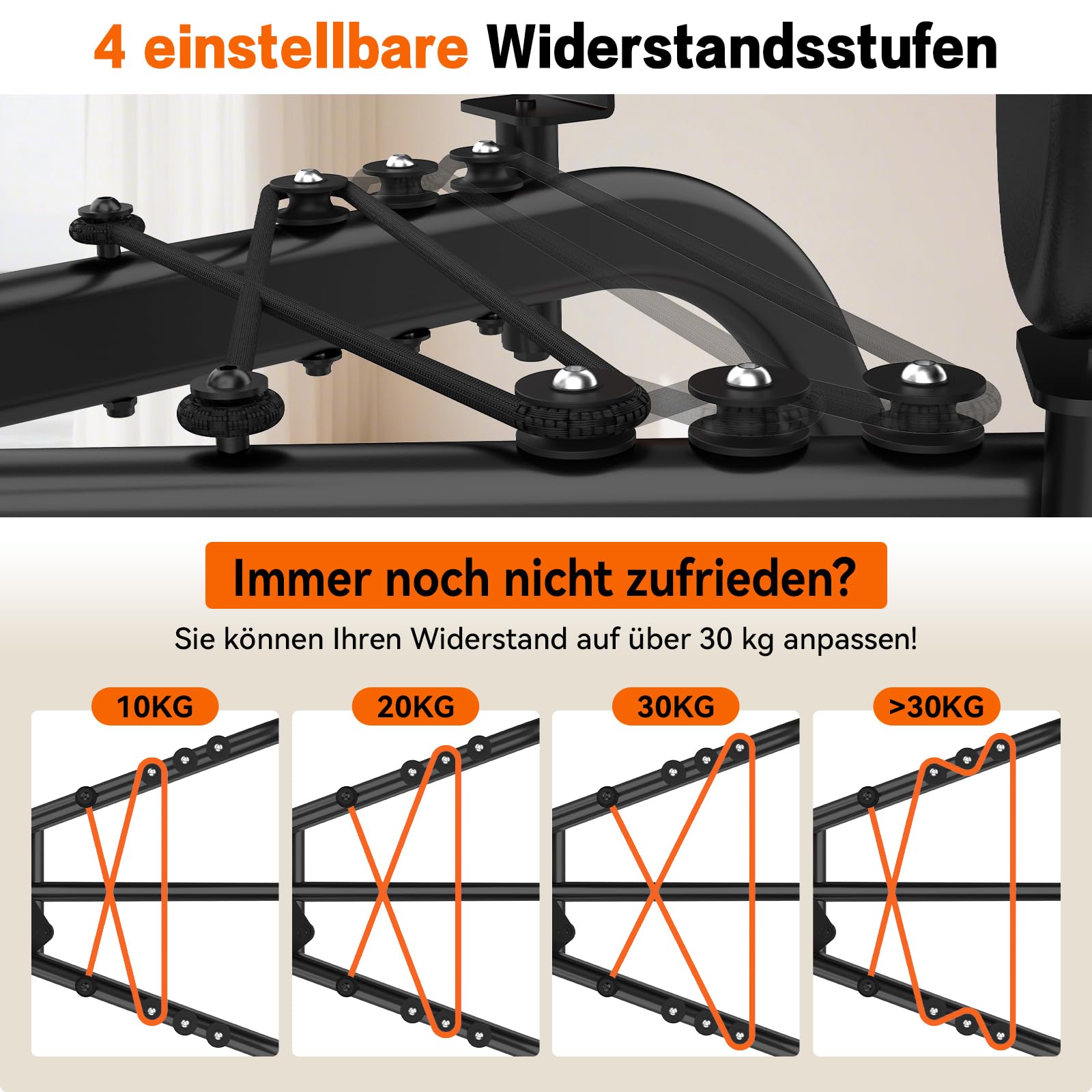 Hip Abductor Machine – Fitnessgerät für Beintraining, Schwarz/Orange