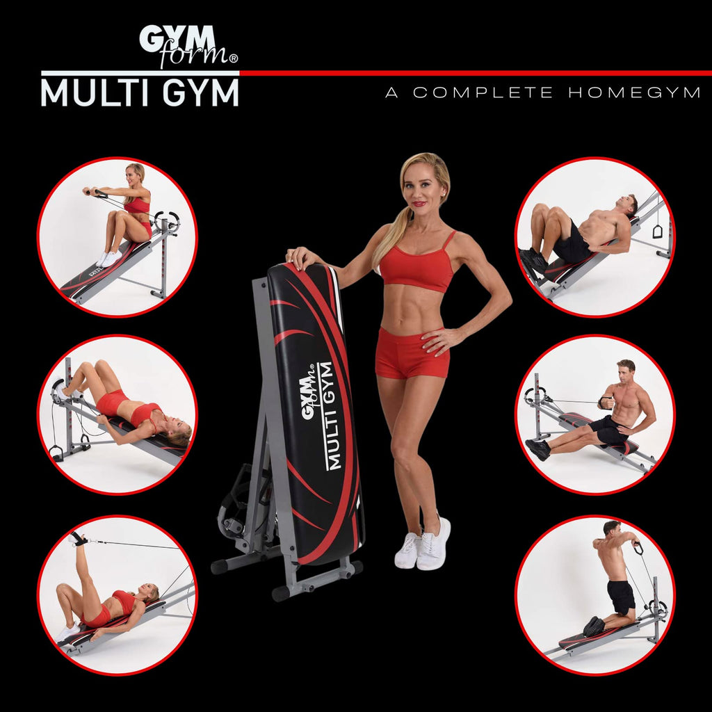 GYMFORM Multigym Heimtrainer – Kraftstation mit Seilzug & Beinzubehör
