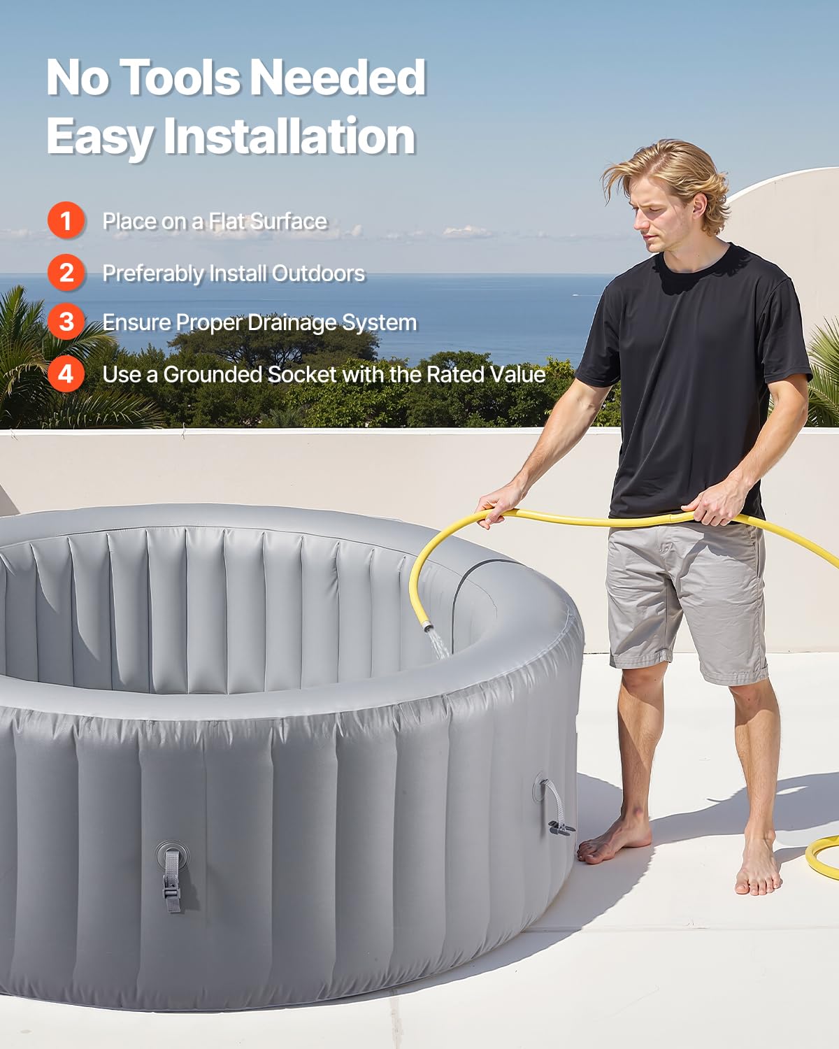 VEVOR aufblasbare Badewanne für 6-8 Personen