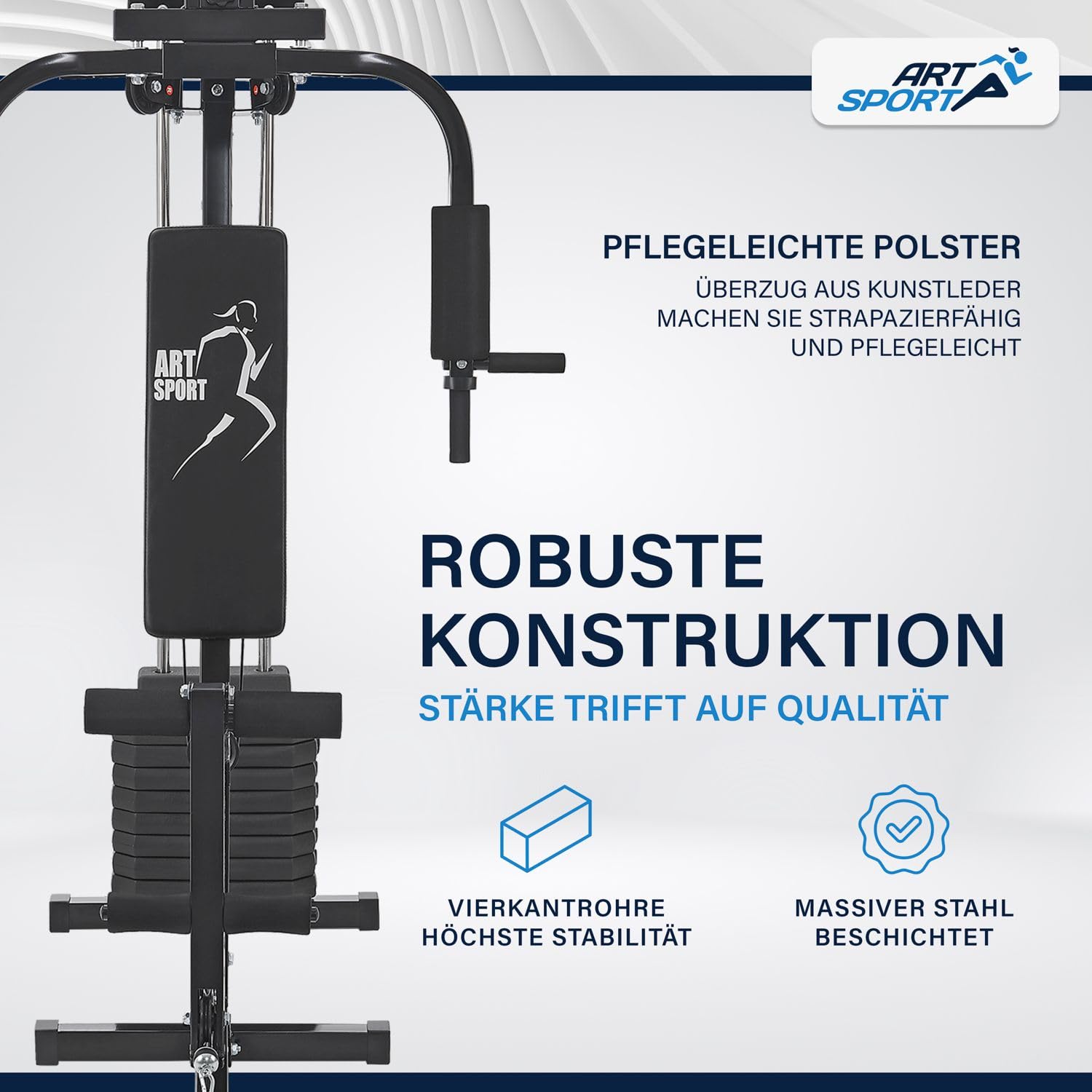 ArtSport Kraftstation ProfiGym 2000 – Multistation mit Latzug, Butterfly & Beinstrecker 40 kg