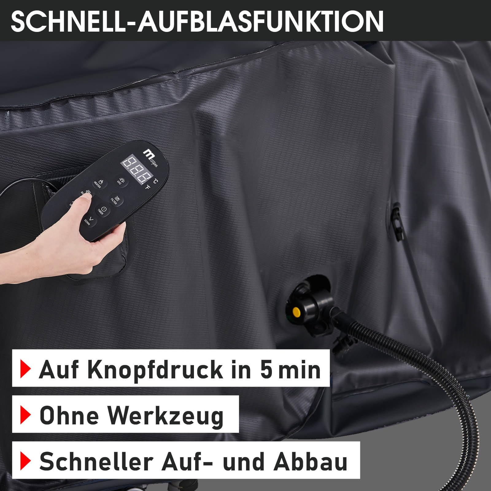 BRAST MSpa Starry – Aufblasbarer Whirlpool mit LED-Beleuchtung