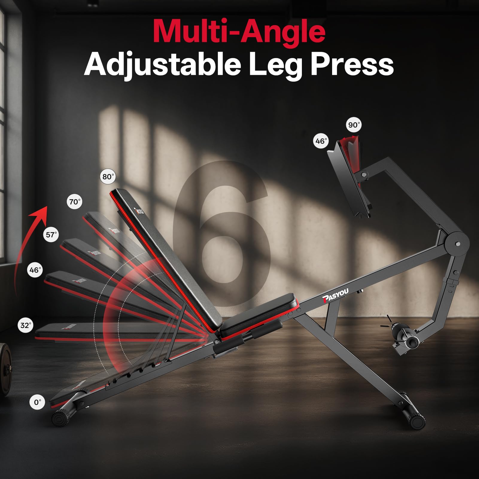 PASYOU Beinstreckermaschine – Verstellbare Hantelbank 100 kg