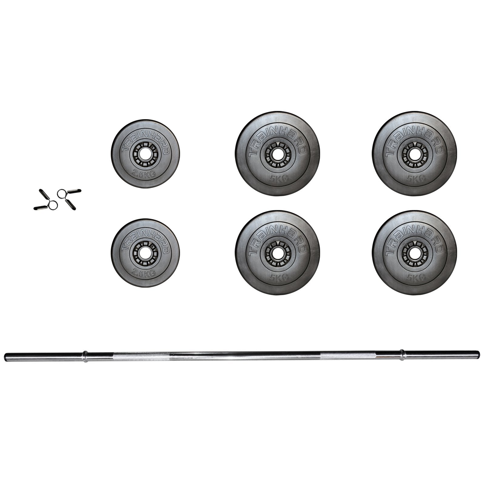TrainHard Kraftstation – Hantelbank mit Langhantel & 25 kg Set