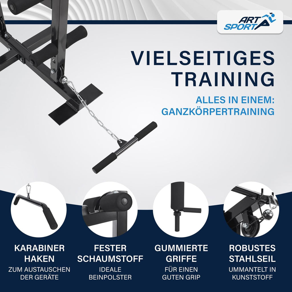 ArtSport Kraftstation ProfiGym 2000 – Multistation mit Latzug, Butterfly & Beinstrecker 40 kg
