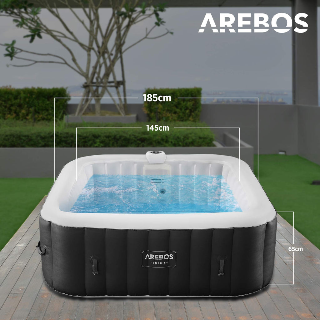 Arebos Spa Whirlpool mit 2400 W und LED-Beleuchtung