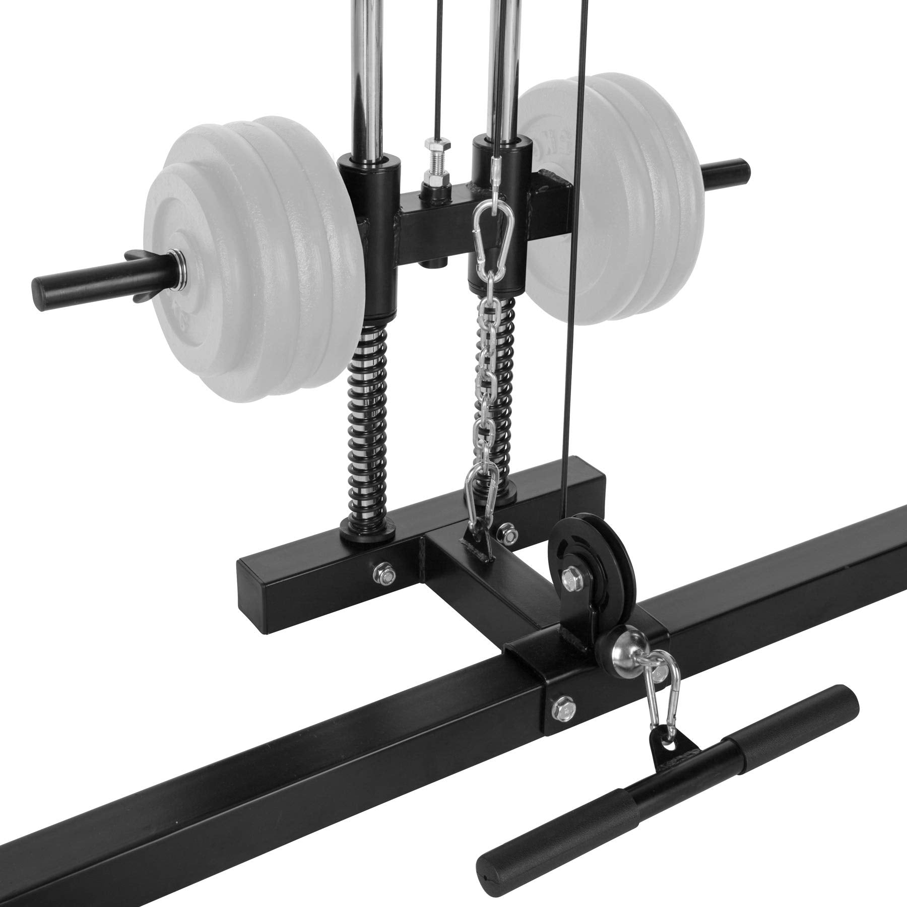 tectake Kraftstation – Power Rack mit Latzug & Klimmzugstange, Schwarz/Blau