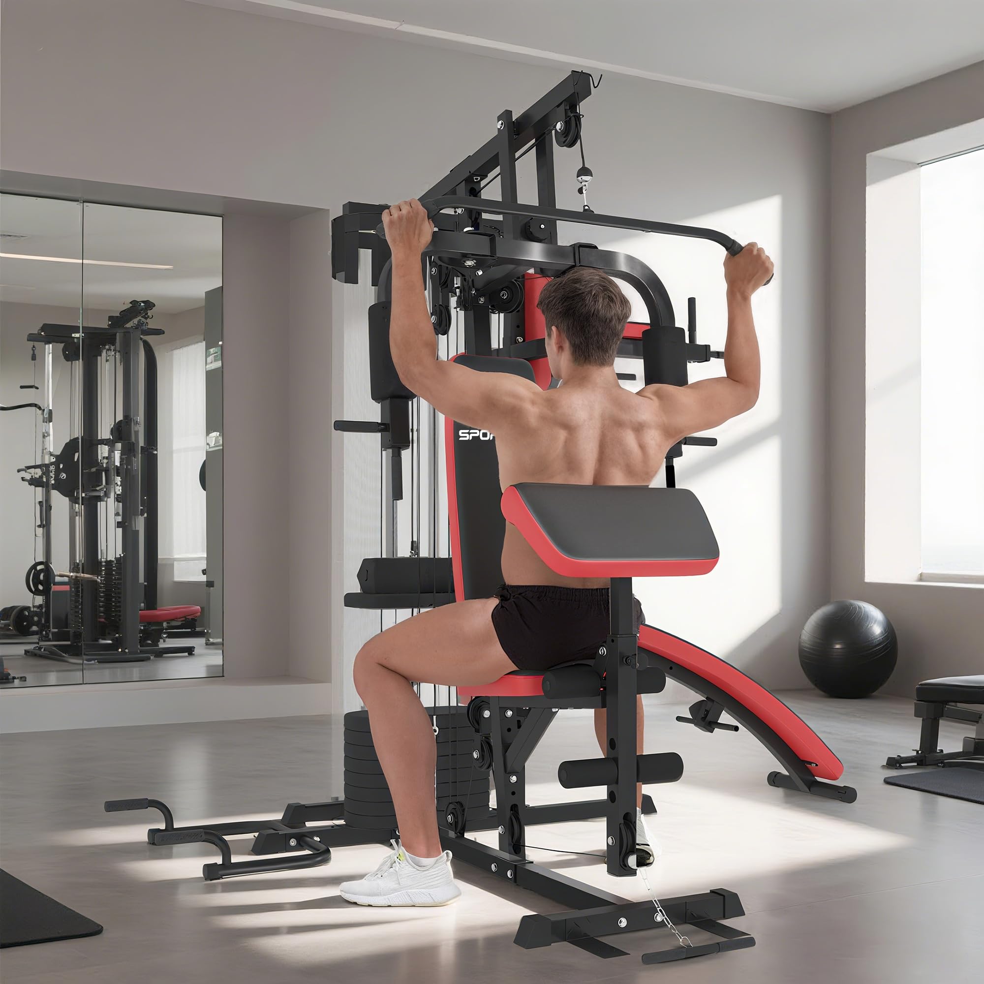 SPORTNOW Kraftstation – Multifunktionale Fitnessstation 65 kg