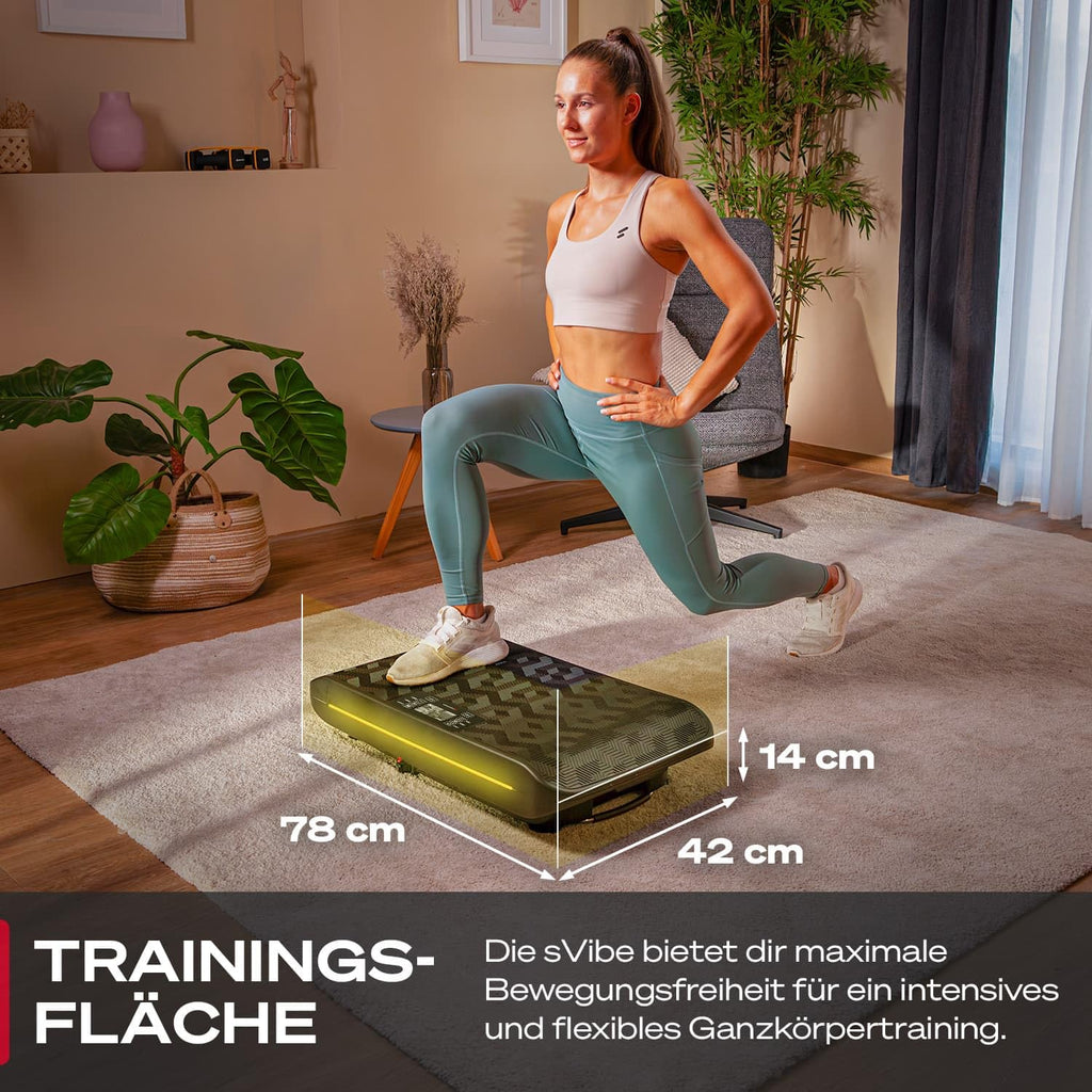 Sportstech 4D Vibrationsplatte VP400 sVibe – Deutsche Qualitätsmarke, Smart LED, Trainingsbänder & Ropes für Zuhause