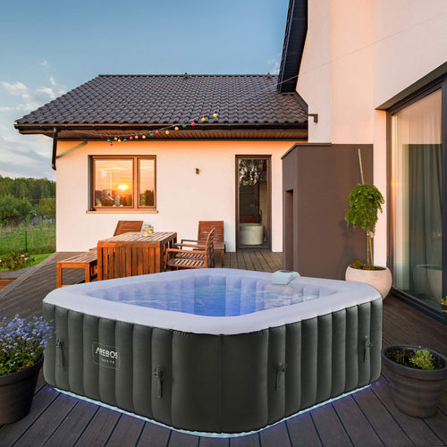 Arebos Spa Whirlpool mit 2400 W und LED-Beleuchtung