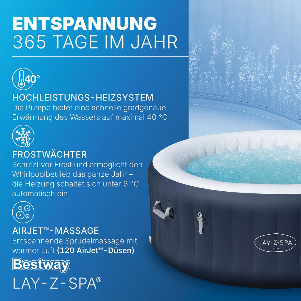 Bestway Lay-Z-Spa Miami AirJet – Energiespar-Whirlpool