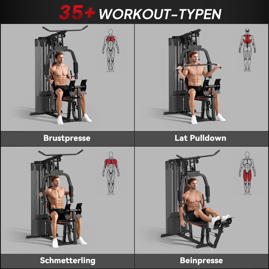 SPORTNOW Kraftstation – Multifunktionale Fitnessstation 45 kg