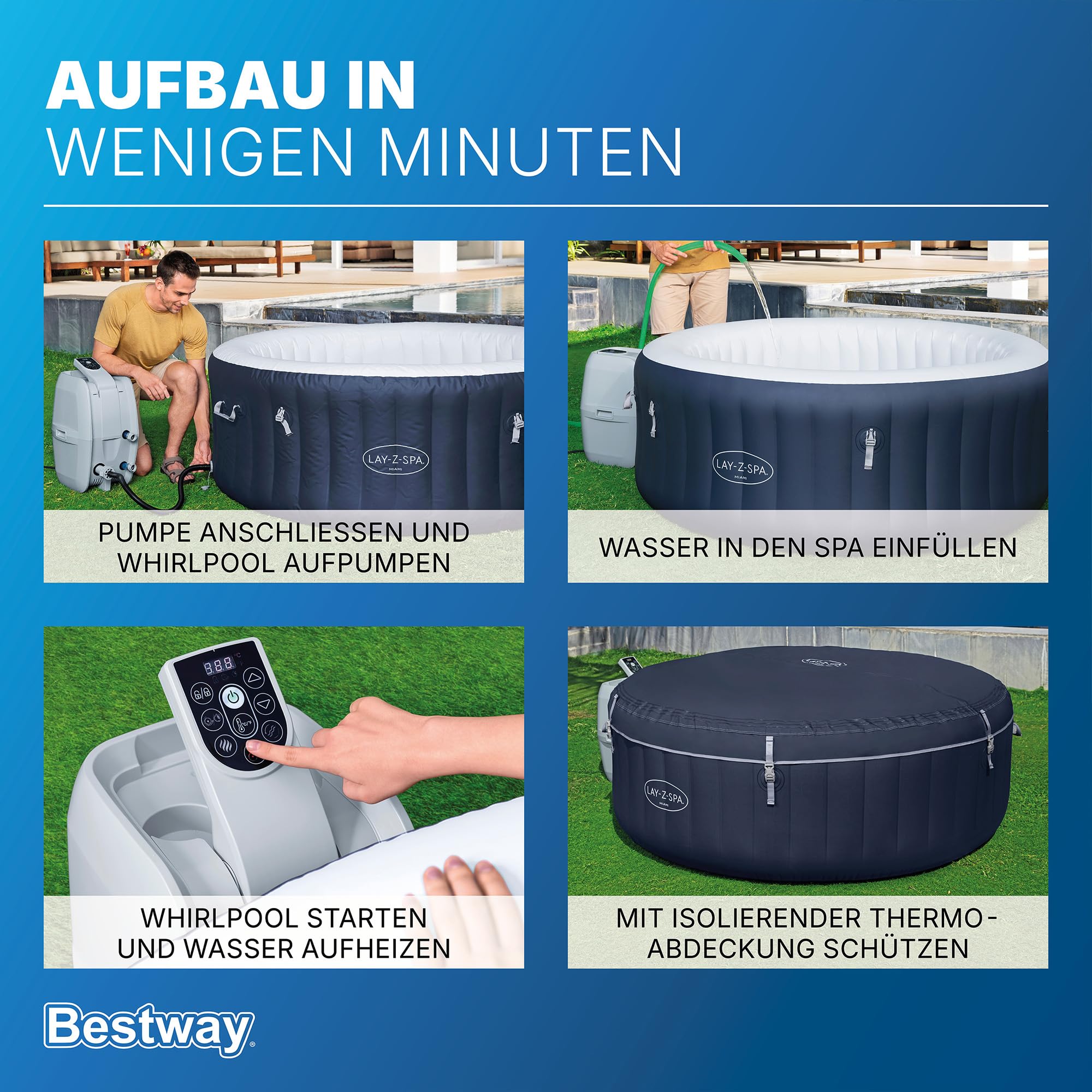 Bestway Lay-Z-Spa Miami AirJet – Energiespar-Whirlpool