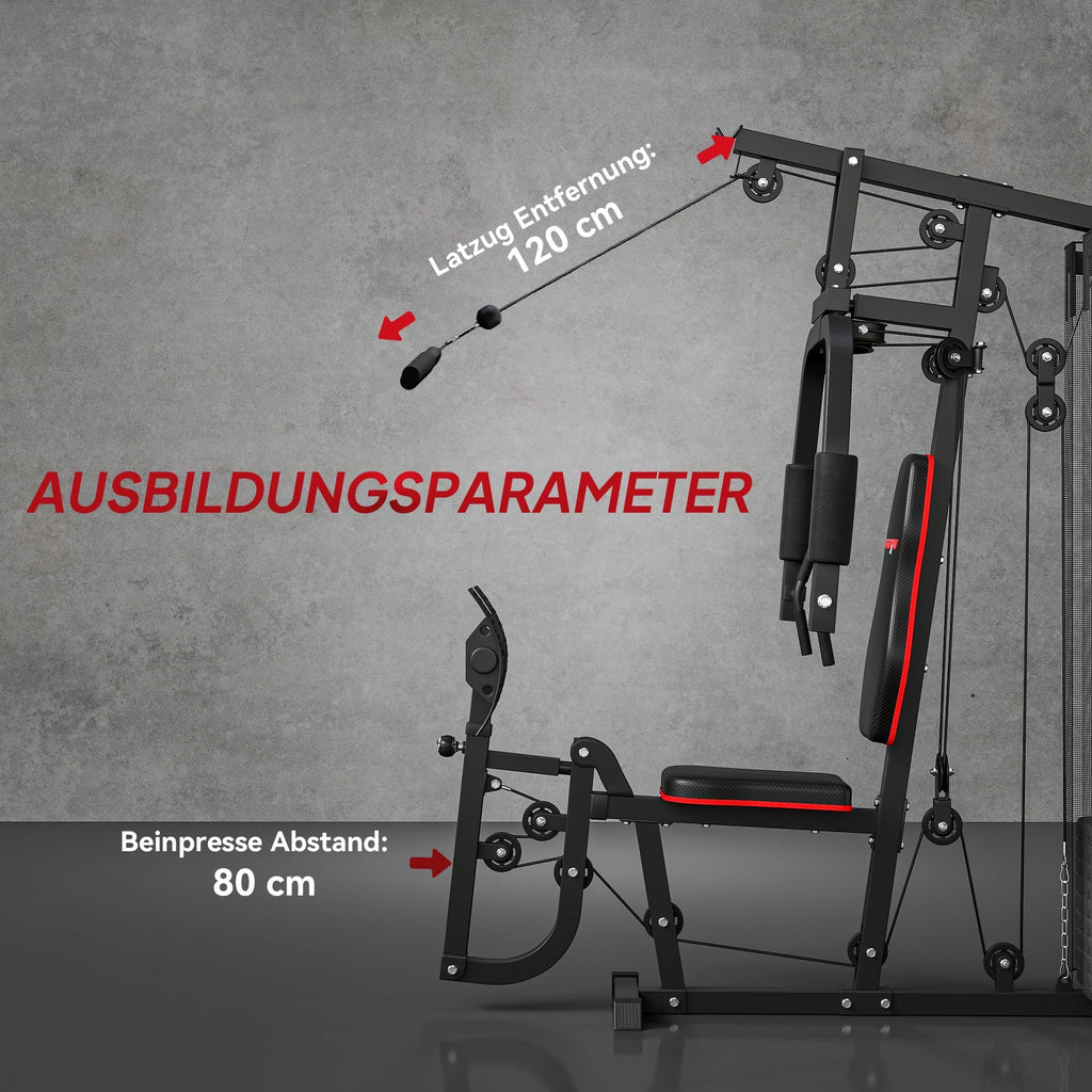 SPORTNOW Kraftstation – Multifunktionale Fitnessstation 45 kg