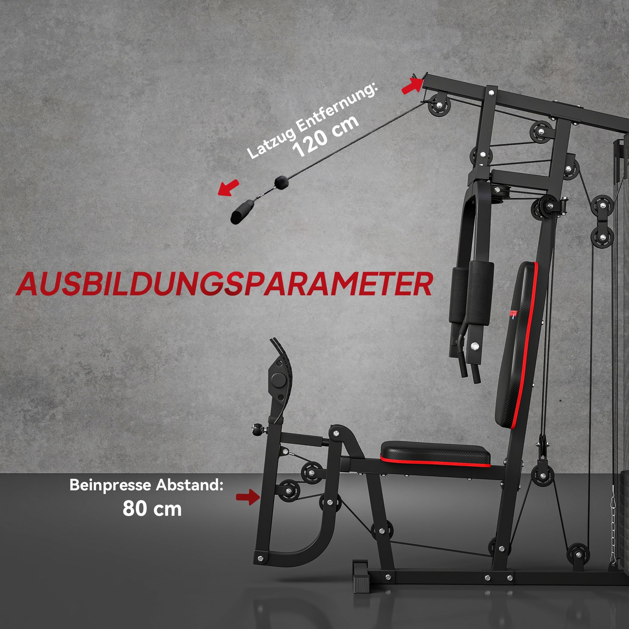 SPORTNOW Kraftstation – Multifunktionale Fitnessstation 45 kg