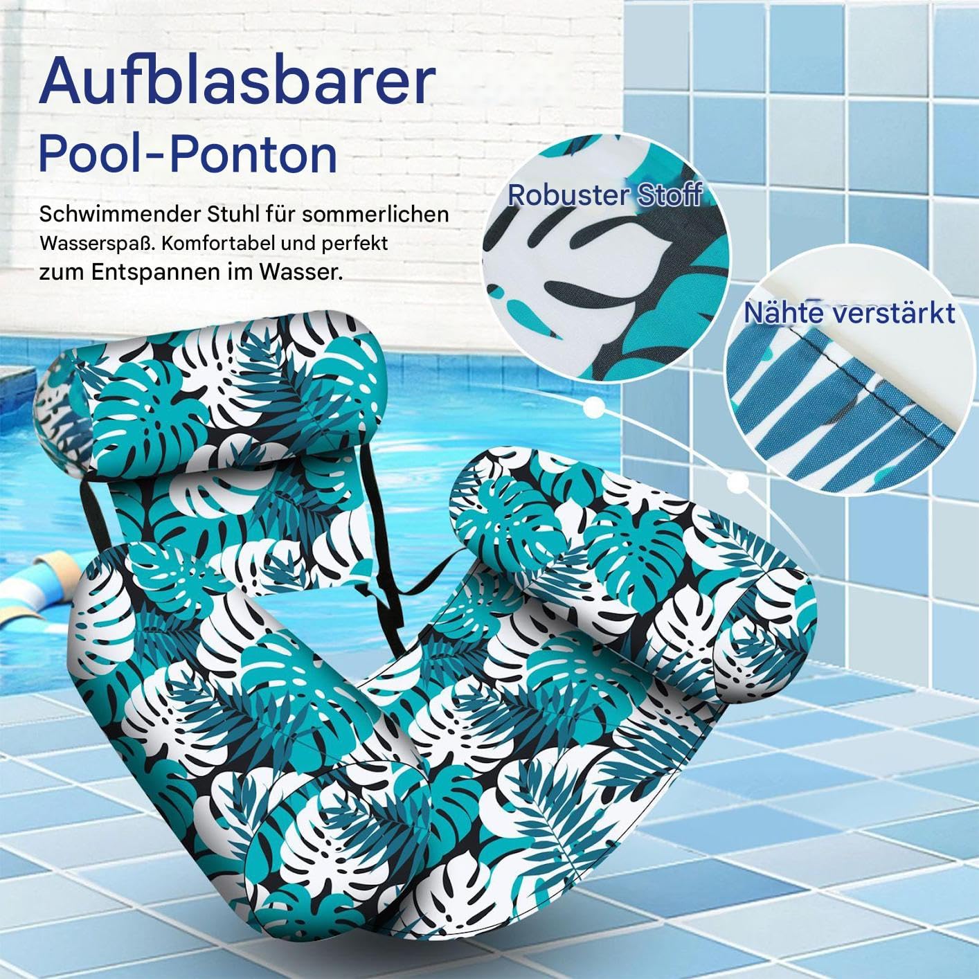 Aufblasbarer Pool-Loungesessel: Stilvolle Schwimmplattform für Entspannung im Freien