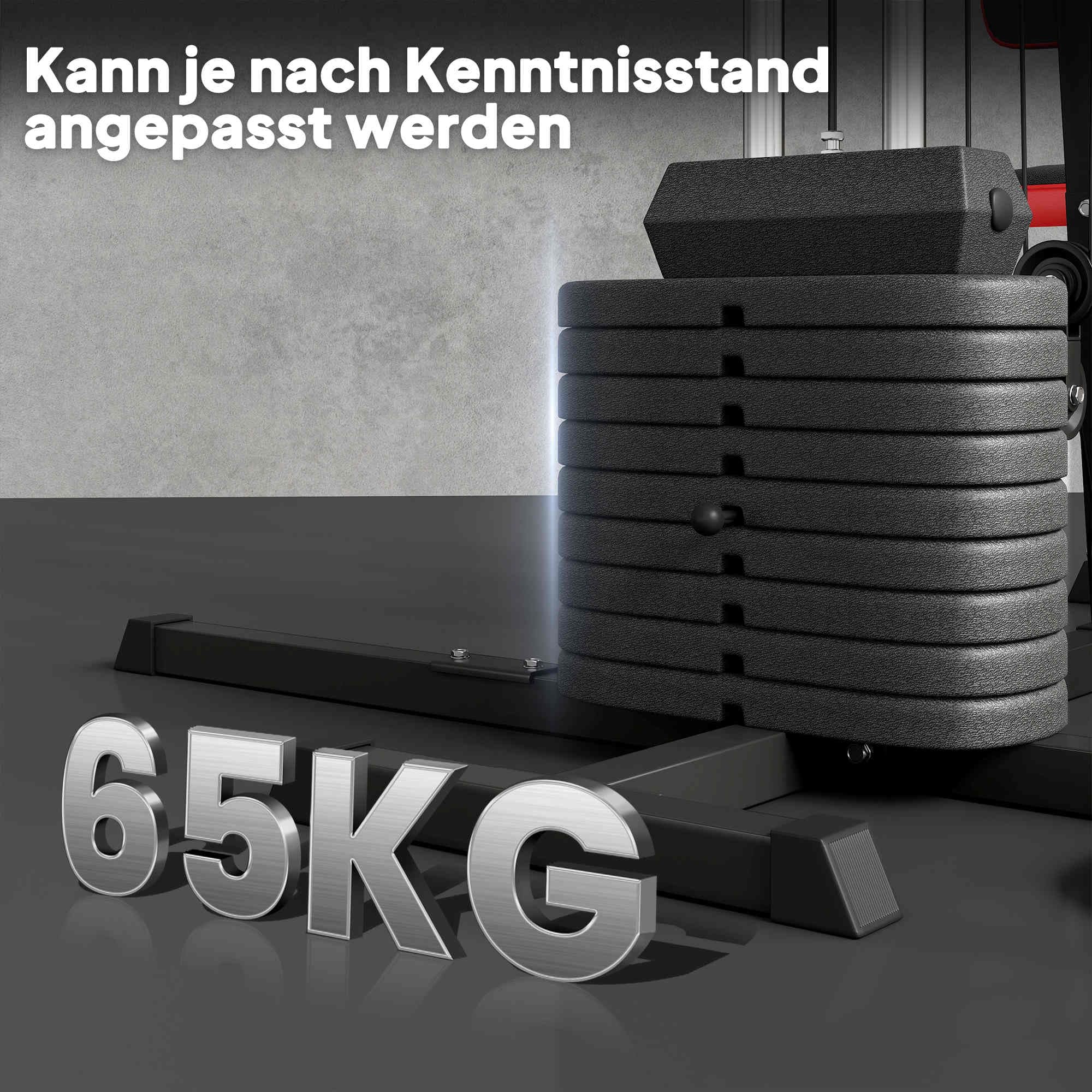 SPORTNOW Kraftstation – Multifunktionale Fitnessstation 65 kg