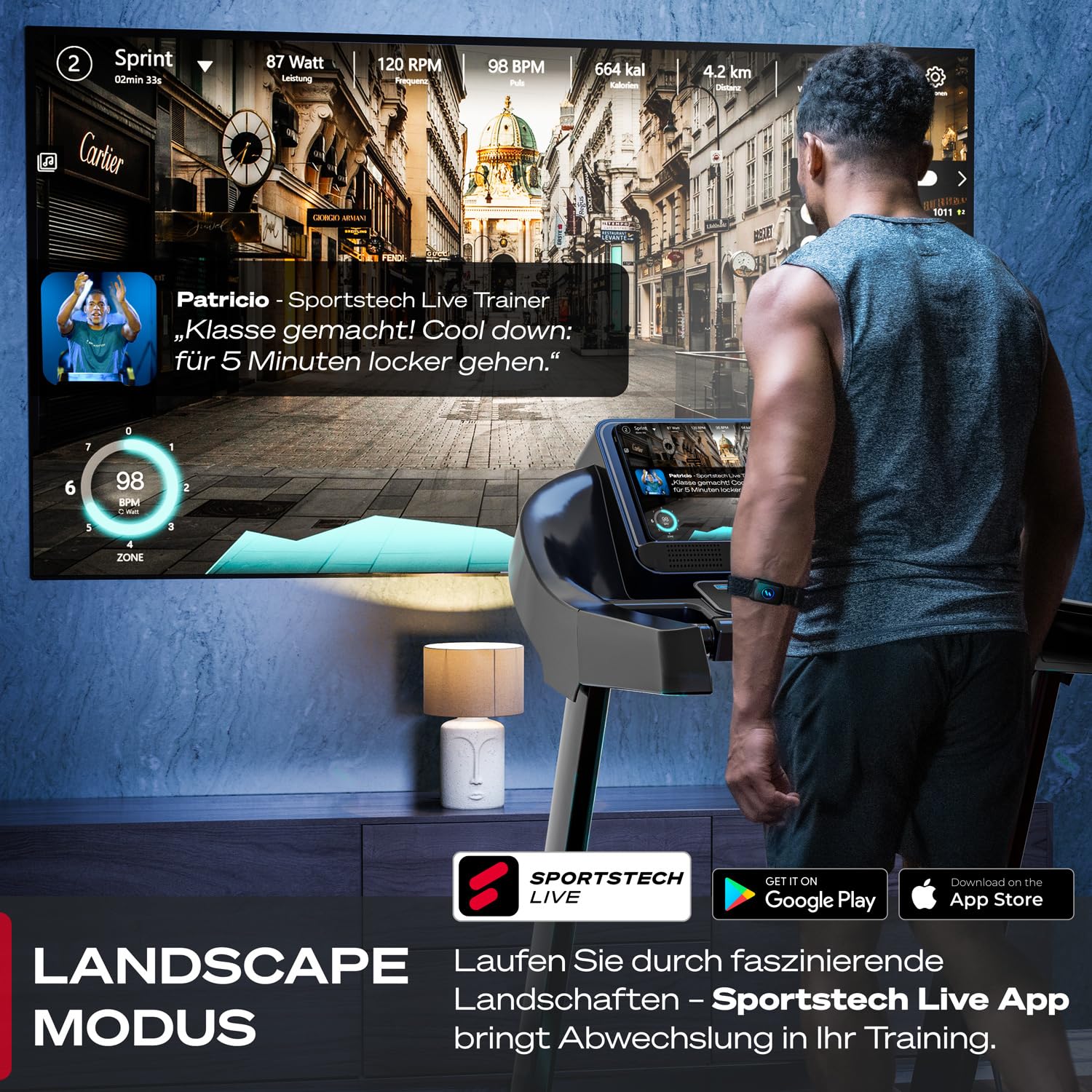 Sportstech F37s Laufband klappbar – 20 km/h, 7 PS, TÜV