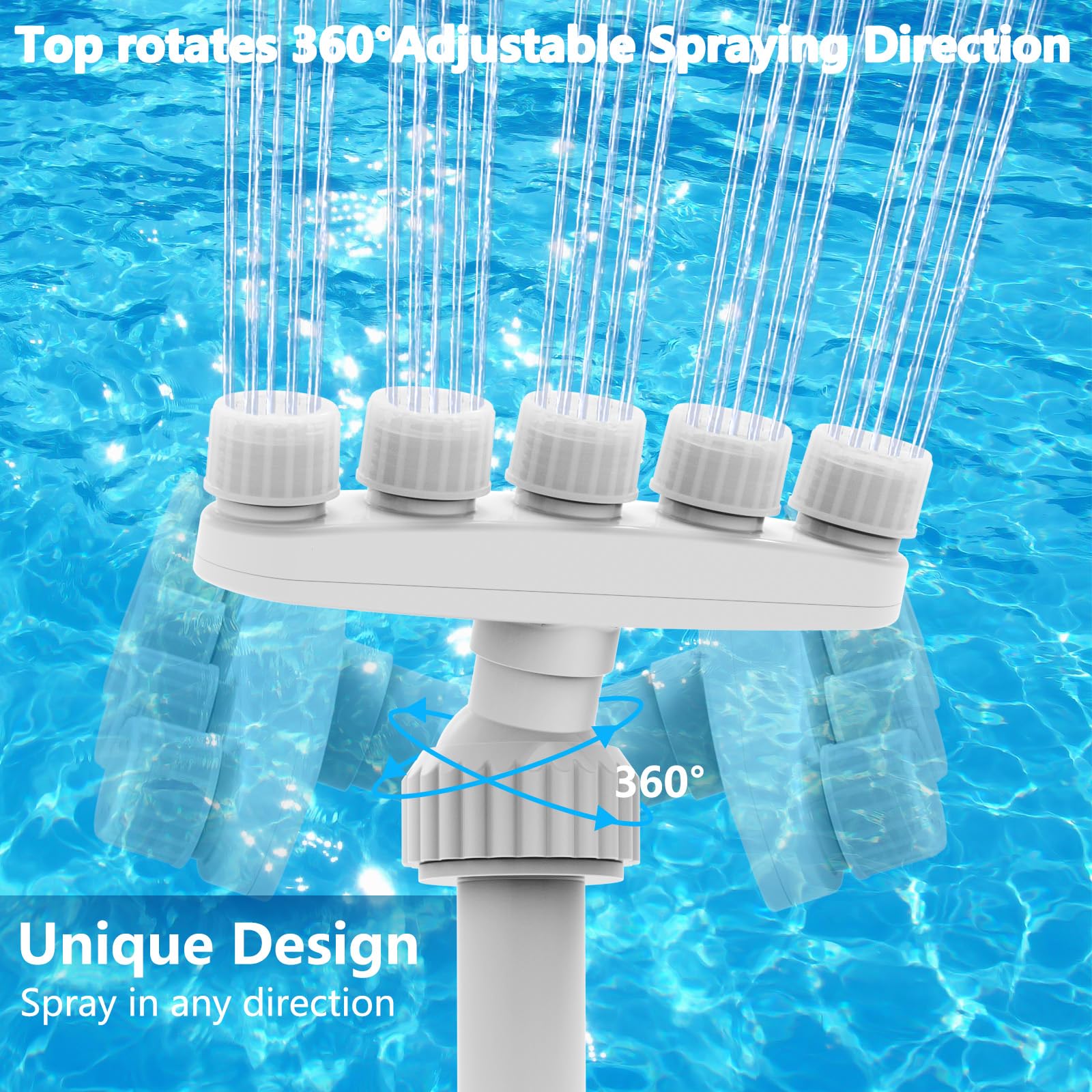 Verstellbarer Pool-Wasserfall mit 5 Düsen