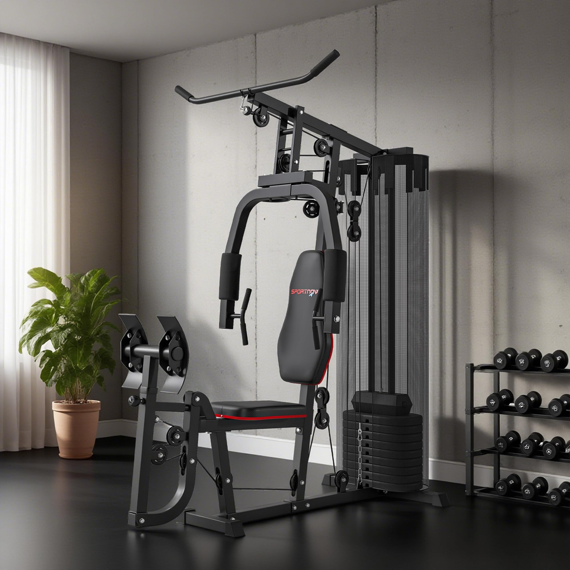 SPORTNOW Kraftstation – Multifunktionale Fitnessstation 45 kg