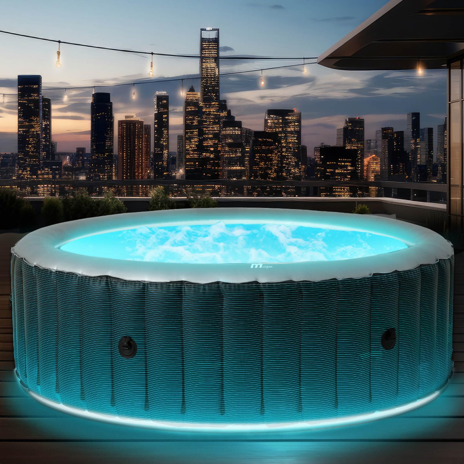 BRAST MSpa Starry – Aufblasbarer Whirlpool mit LED-Beleuchtung