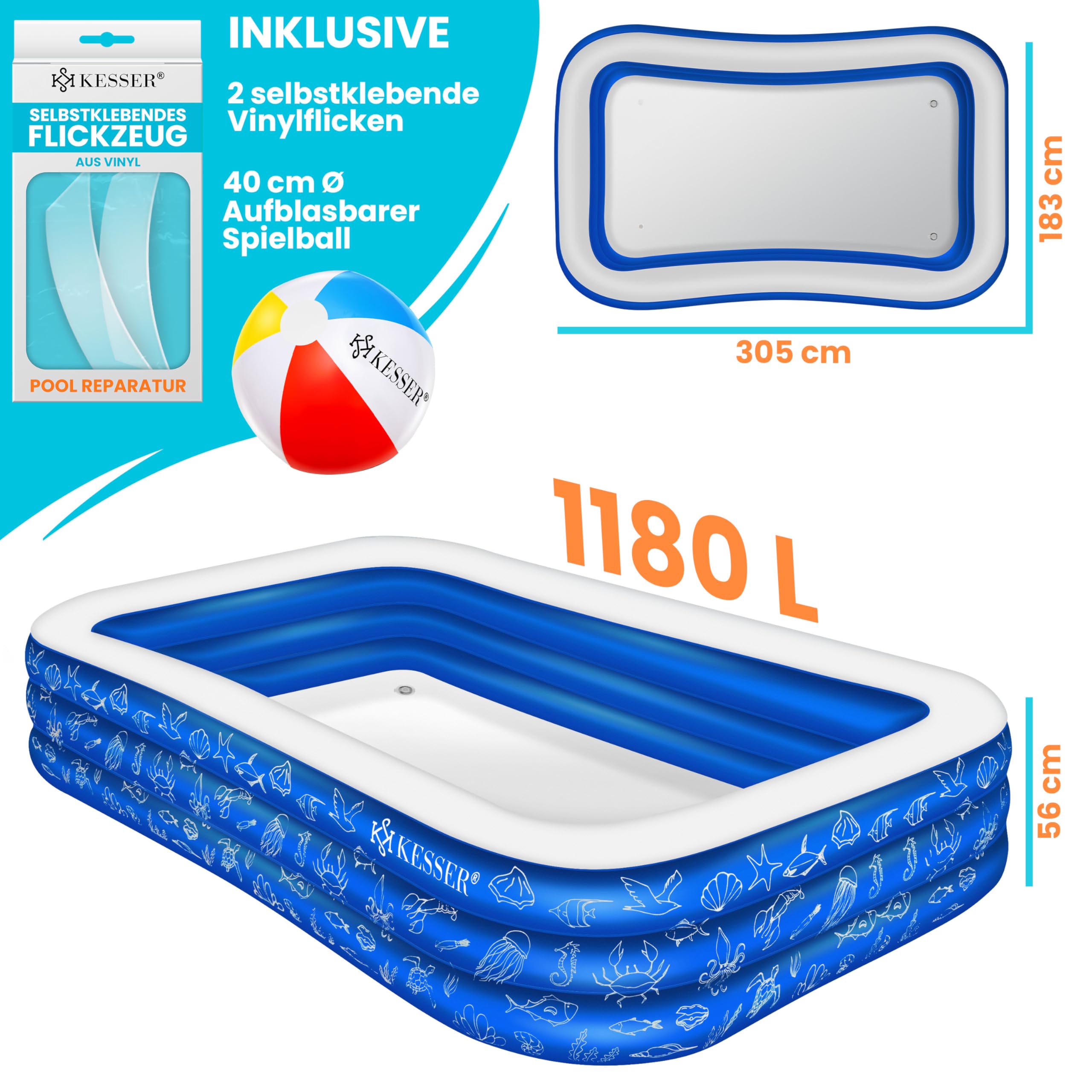KESSER® Aufblasbarer Familienpool